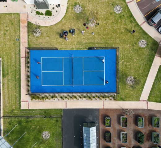 Aerial top shot of the Pickleball court in Vasse, Western Australia